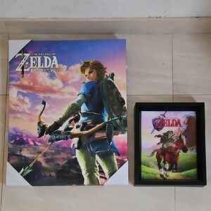 Nintendo Link Adventure Prints in Blue, Green and Pink Sky